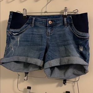 Maternity jean shorts